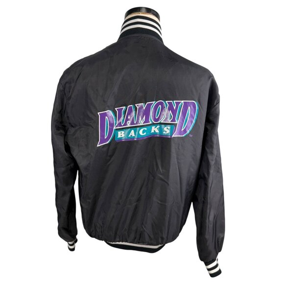Vintage Holloway Diamondbacks Anthony Jacket M Black Nylon Quilted Lining 90's - Picture 1 of 13